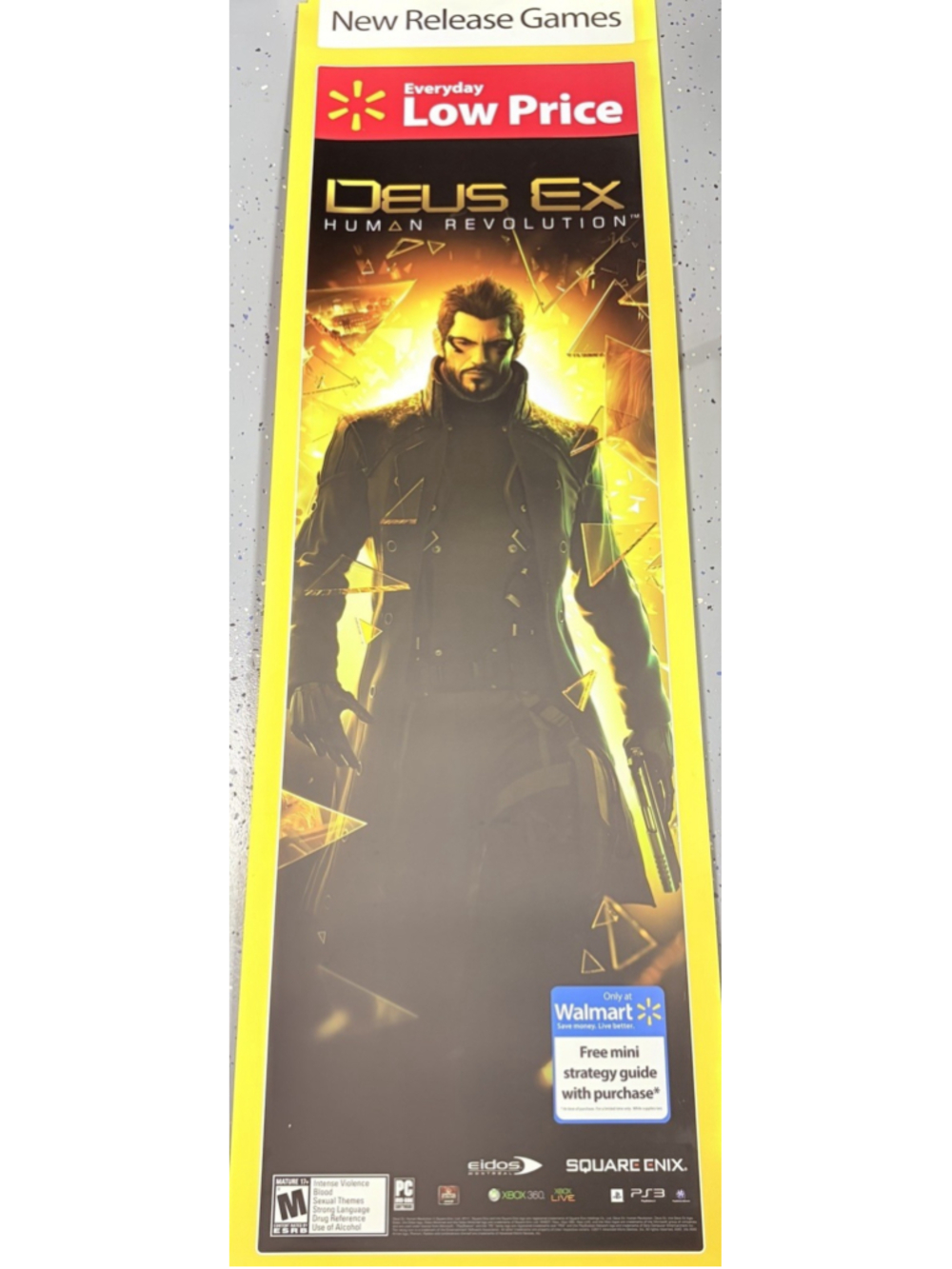 Deus Ex Human Revolution Store Display Poster 16x57 Square Enix Eidos